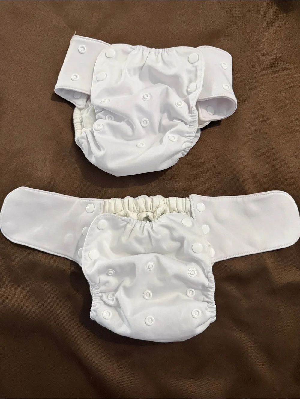BeBeBoo White Reusable Diaper Covers with Snap Closures Baby